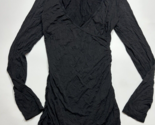 Allegrace Woman&#39;s Top Black Wrap Blouse Long Sleeve Stretchy Size Large - $14.95