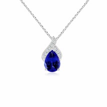 Authenticity Guarantee 
Solitaire Pear-Shaped Tanzanite Flame Pendant in 14K ... - £609.13 GBP