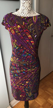 Jones &amp; Co Purple Peacock Bodycon Dress, Size 6 - $36.40
