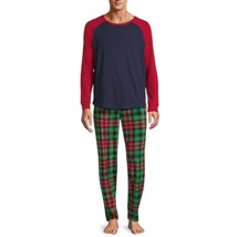 George Men's Pajama Sleep Set 2 Piece T-shirt Pants Holiday Plaid 2XL XXL 44/46 - £10.08 GBP