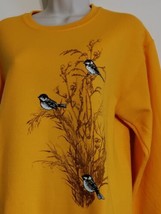90s Y2K Jerzees sweatshirt Small Crew Neck Chickadees Birds NuBlend - £7.75 GBP