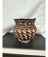 Tarahumara Hand Woven Pine Needle 3 Tone Pattern Small Basket Vintage In... - €17,86 EUR