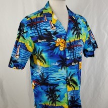 Vintage Royal Creations Hawaiian Camp Shirt Large Ocean View Floral 100%... - £23.59 GBP