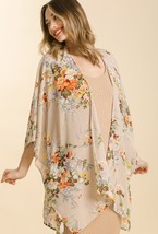 New Umgee S/M M/L English Garden Open Front Flowy Chiffon Kimono Sleeve ... - £16.47 GBP