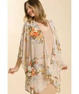 New Umgee S/M M/L English Garden Open Front Flowy Chiffon Kimono Sleeve ... - £16.51 GBP