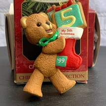 Childs Fifth Christmas - Bear - Hallmark Keepsake Christmas Tree Ornament - 1999 - £9.49 GBP