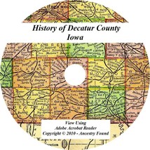 1915- DECATUR County Iowa IA - History Genealogy - Lamoni,  Garden Grove  CD DVD - £4.60 GBP