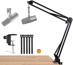 Boom Arm For Shure Sm7B And Sm58 Microphones; Desk Mic Stand For, And Mv88. - £30.31 GBP