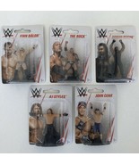 x5 WWE 3&quot; Mini Wrestling Figures Mattel The Rock John Cena AJ Styles +2 - £29.54 GBP