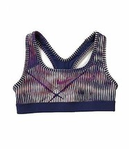 Nike Girls Pro Classic Allover Print Sports Bra Blue/Berry S 859938-658 - £23.72 GBP