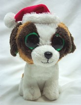 Ty Beanie Boos Big Eyed Presents The Dog W/ Santa Hat 6&quot; Plush Stuffed Animal - £11.67 GBP