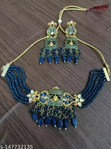 Kundan choker sabyasach dulha dulhan Necklace Earrings Meenakari Jewelry Set - £15.92 GBP