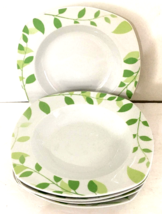 Tabletops Gallery Verona Set of 5 Salad or Soup Bowls 8.25” White &amp; Gree... - $13.49