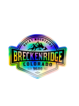 Skiing Breckenridge Colorado Holographic Decal Sticker 3.9&quot;  Hiking  Ski Holo - £4.34 GBP
