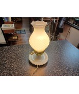 Vtg Hobnail Milk Glass Hurricane Electric Table Lamps Boudoir Light Boop... - $741.18 MXN