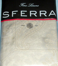 Sferra Miretta King Pillow Sham Parchment Cotton Sateen Jacquard Italy New - $58.90