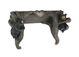 Wood Love To Hang Out Black Bear Decorative Shelf Wall Sculpture - £46.97 GBP