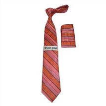 Men's Stacy Adams Business Tie Hankie Set 2 piece Hand finish St35 Pink ... - $19.99