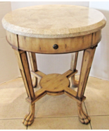 Kriess Renaissance Collection Empire Style End Table Travertine Top - $11,027.94 MXN