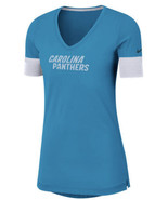NWT Women&#39;s Nike Dri-Fit Football NFL Carolina Panthers Fan V-Neck Tee S... - $564.31 MXN
