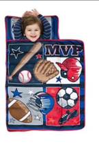 Babyboom Nap Mat Sports Theme Daycare Travel Overnight Pillow Blanket Combo - $24.63