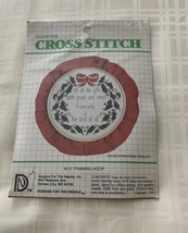 Designs For The Needle Cross Stitch Kit 3105 Christmas Wreath Hoop Brand New - $11.49
