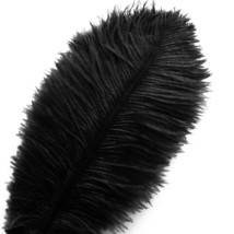 20 Pcs Black Ostrich Feathers Plumes 12-14 Inch(30-35 Cm) Bulk For Diy Halloween - £27.17 GBP