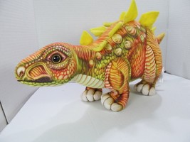 Real Planet Plush Dinosaur Stegosaurus Orange Yellow 17” Dino Realistic - £18.36 GBP