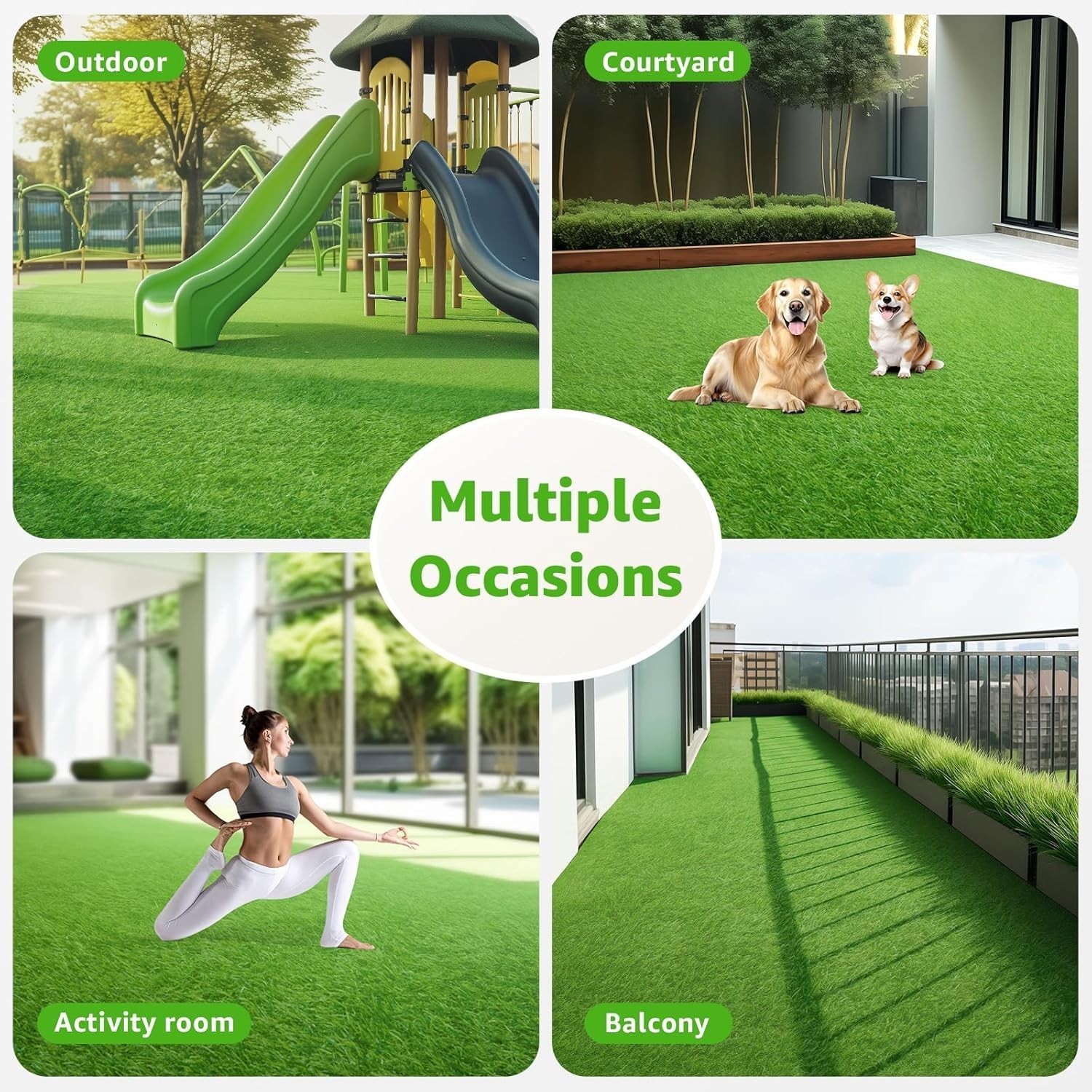 Oiyeefo 6 FT x 10 FT Artificial Turf Outdoor Grass for Dogs Synthetic Fake Grass Item image 6