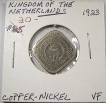 1923 Kingdom of the Netherlands VF Copper-Nickel Coin AG380 - £15.40 GBP