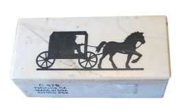 PSX C-875 Amish Horse and Buggy Wood Mounted Rubber Stamp - £5.45 GBP
