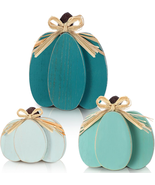 3 Pcs Fall Pumpkin Decor Fall Wooden Signs 3D Pumpkin Tabletop Decor Far... - $268.28 MXN