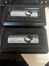(2) Innovative 3 x 5 Index Card Holders Black Plastic - $9.90