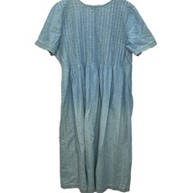Vintage Positive Attitude Chambray Denim Dress Pleated Front Size 18 A-Line - £23.61 GBP