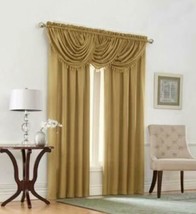 Regal Home Emerald Crepe Gold Back-Tab 2-PC 108x95 Interlined Drapery Pa... - £61.81 GBP