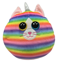 Ty Squish-A-Boo Unicorn Rainbow Cat Heather 8" Squish Plush Two Eye Colors - $12.19