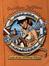 Amphibious Outfitters Men&#39;s T-Shirt XXL Smooth Sailing Woman Scuba Short... - $28.49