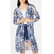 INC Womens PS Caribbean Blue White Open Front Long Cardigan Sweater NWT ... - $39.19