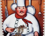 1 Resin Fridge Magnet (2.5&quot; x 3&quot;) FAT CHEF WITH NOODLES, FREE SHIPPING - $8.90