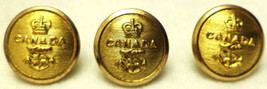 Canada Navy Crown Above Anchor Buttons Lot Of 2 Gaunt London 1/2&quot; - £5.47 GBP