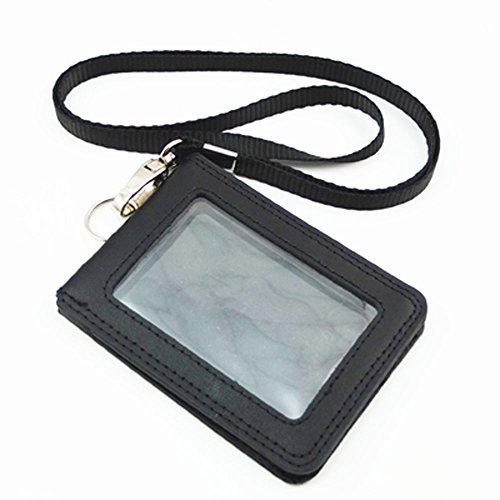 Bluemoona One Pcs - Genuine leather ID Credit Card Holder Badge Business Vertica