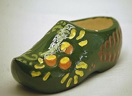 Old Vintage Ceramic Dutch Shoe w Abstract Design Pattern Garden Planter Decor g - £11.86 GBP