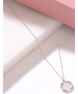 14k White Gold Finish 925 Sterling Silver MOP Pendant Necklace Jewelry F... - $90.99 CAD