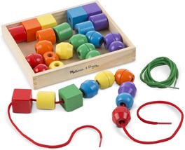 Melissa &amp; Doug Primary Lacing Beads - Educational Toy With 8 Wooden Beads And 2 - £31.64 GBP