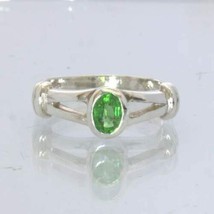 Chrome Green Burma Tourmaline 925 Ring size 5.25 Solitaire Stacking Design 16 - £67.79 GBP