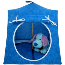 Shades of Aqua Fabric Toy Tent, 2 Sleeping Bags for Dolls, Stuffed Animals - £19.83 GBP