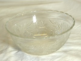 Sandwich Clear Glass Mixing Serving Bowl Anchor Hocking Crimped Edges Medium - £17.12 GBP