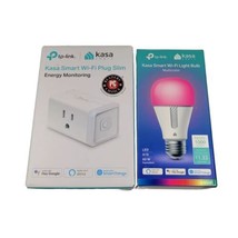 Tp-link Kasa Smart Wi-Fi Light Bulb + Plug Both New Multi color bulb - £12.33 GBP
