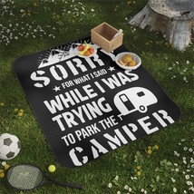 Sorry Camper Parking Meme Picnic Blanket - 100% Polyester - 61&quot; x 51&quot; - £49.22 GBP