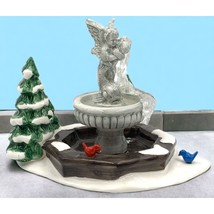 Dept 56 Snow Village Series Winter Fountain Cherub Birds Trees Xmas Accessory - £16.04 GBP